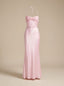 Women's Rhinestone Halter Satin Maxi Dress with Lace-Up Back