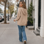 Women's Ribbed Knit Hoodie Sweater with Button Neckline