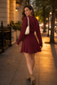 Women's Ribbed Knit Mini Dress with Hooded Bolero Set
