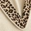 Women's Ribbed Knit Mini Dress with Leopard Trim and Balloon Sleeves