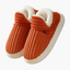 Women's Ribbed Plush Slip-On House Slippers with Soft Lining in orange