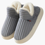 Women's Ribbed Plush Slip-On House Slippers with Soft Lining in gray
