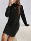Women's Ribbed Turtleneck Sweater Dress