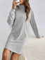 Women's Ribbed Turtleneck Sweater Dress