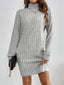 Women's Ribbed Turtleneck Sweater Dress