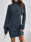 Women's Ribbed Turtleneck Sweater Dress