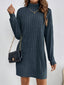 Women's Ribbed Turtleneck Sweater Dress