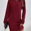 Women's Ribbed Turtleneck Sweater Dress in scarlet red
