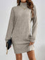 Women's Ribbed Turtleneck Sweater Dress
