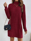 Women's Ribbed Turtleneck Sweater Dress
