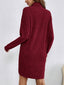Women's Ribbed Turtleneck Sweater Dress