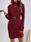 Women's Ribbed Turtleneck Sweater Dress