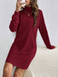 Women's Ribbed Turtleneck Sweater Dress