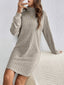 Women's Ribbed Turtleneck Sweater Dress