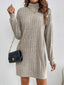 Women's Ribbed Turtleneck Sweater Dress