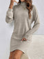 Women's Ribbed Turtleneck Sweater Dress