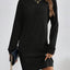 Women's Ribbed Turtleneck Sweater Dress in black