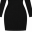 Women's Ribbed V-Neck Sweater Dress, Long Sleeve Mini