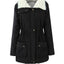 Women's sherpa lined hooded winter parka in black