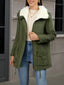Women's sherpa lined hooded winter parka in fern green