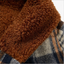 Brushed plaid flannel fabric close up