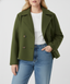 Women's short double breasted peacoat in green