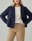 Women's short double breasted peacoat in navy