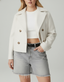 Women's short double breasted peacoat in white