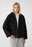 Women's short wool blend peacoat in black