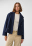 Women's short wool blend peacoat in navy