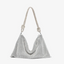Women's Silver Crystal Rhinestone Hobo Evening Handbag