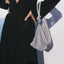 Women's Silver Crystal Rhinestone Hobo Evening Handbag