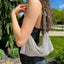 Women's Silver Crystal Rhinestone Hobo Evening Handbag