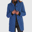 Women's single breasted longline tailored coat in navy blue