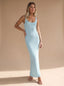Women's Sleeveless Sequin Maxi Dress with Scoop Neck