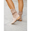 Women's slouchy buckle mid calf boots in beige
