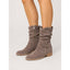 Women's Slouchy Buckle Mid Calf Boots in light gray