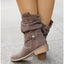 Women's slouchy faux suede mid calf boots in khaki
