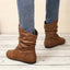 Women's slouchy slip on flat ankle boots in light brown