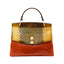 Women's Snake Print Vegan Leather Shoulder Bag in orange