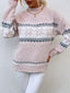 Women's Snowflake Mock Neck Sweater with Relaxed Fit