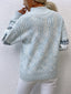 Women's Snowflake Mock Neck Sweater with Relaxed Fit