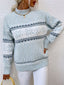Women's Snowflake Mock Neck Sweater with Relaxed Fit
