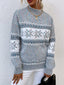 Women's Snowflake Mock Neck Sweater with Relaxed Fit