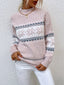 Women's Snowflake Mock Neck Sweater with Relaxed Fit