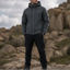 Women's softshell fleece lined hooded jacket in grey