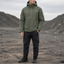 Women's softshell fleece lined hooded jacket in green