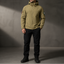 Women's softshell fleece lined hooded jacket in khaki