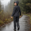 Back view of the hooded softshell jacket