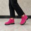 Women's square heel cushioned ankle boots in pink